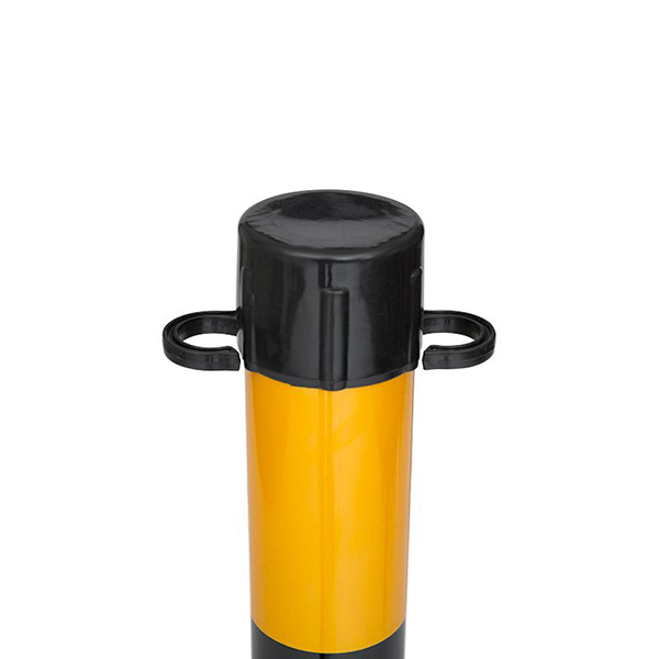 Black & Yellow 2 Plastic Stanchion Chain Safety Barriers Post with Link Chains