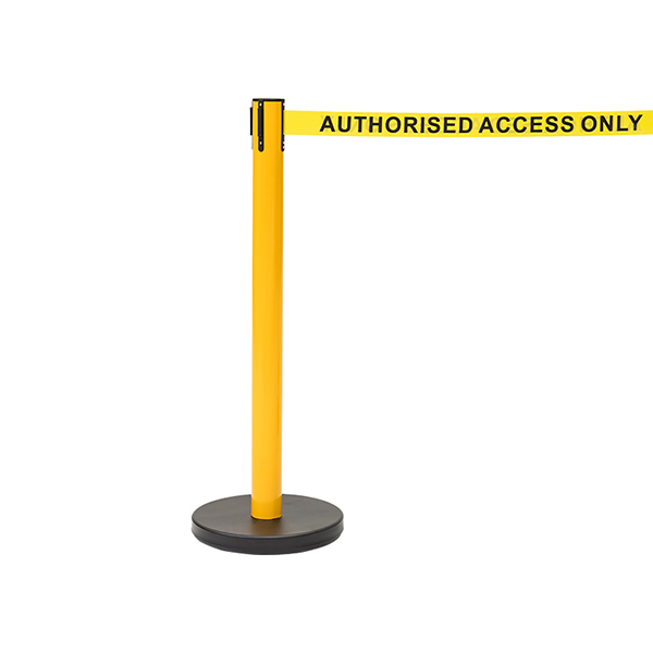 Rock Solid & Retractable Caution Queue Yellow Tape Barrier 