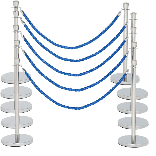 Blue Twisted Rope & Crowd Control Post Barriers