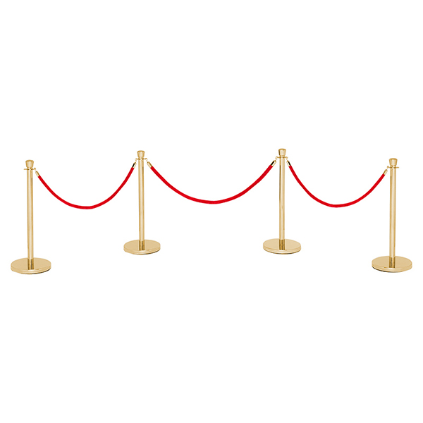  Ceremonial Velvet Red Rope with Corrosion-Resistant Brass Stanchions