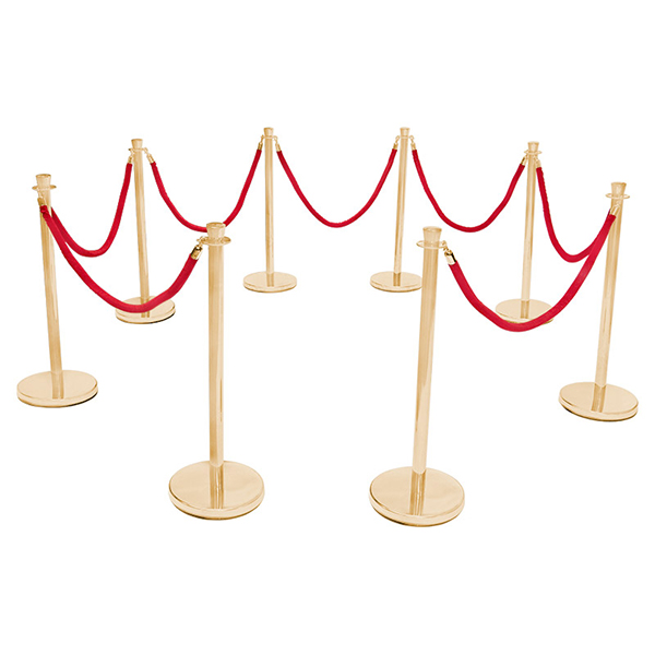  Ceremonial Velvet Red Rope with Corrosion-Resistant Brass Stanchions