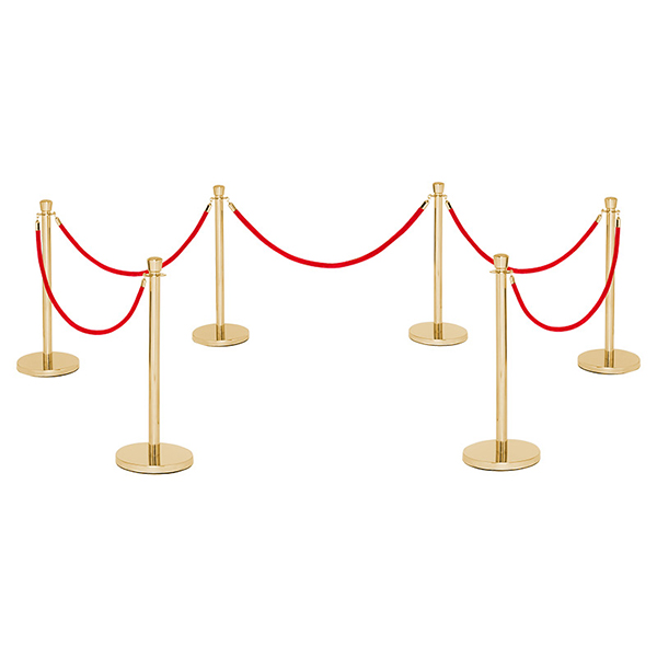  Ceremonial Velvet Red Rope with Corrosion-Resistant Brass Stanchions