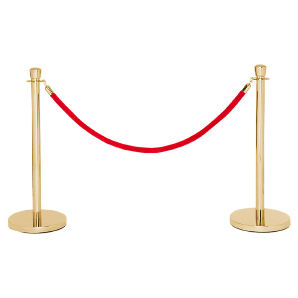  Ceremonial Velvet Red Rope with Corrosion-Resistant Brass Stanchions