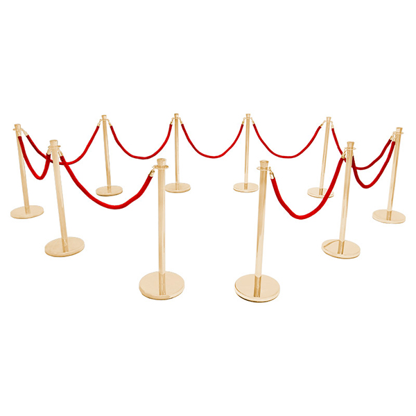  Ceremonial Velvet Red Rope with Corrosion-Resistant Brass Stanchions