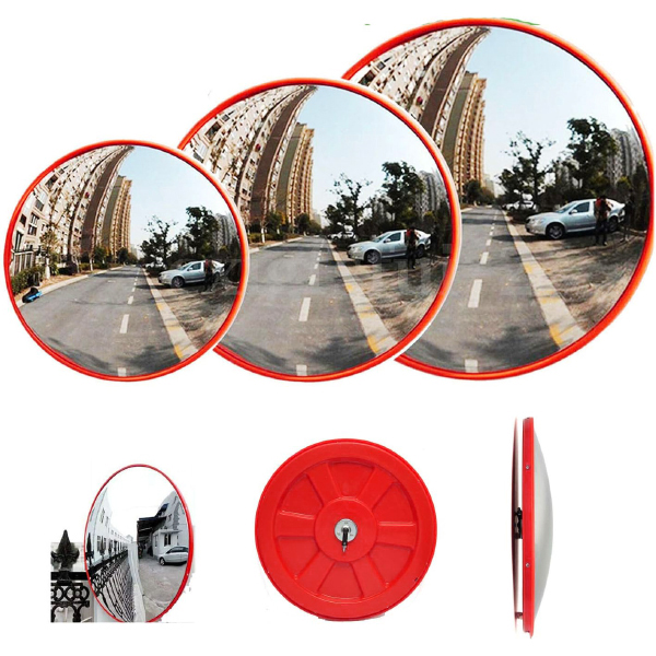 130° Wide-Angle Convex Road Safety Mirror for Wall-Mounted Blind Spot Coverage