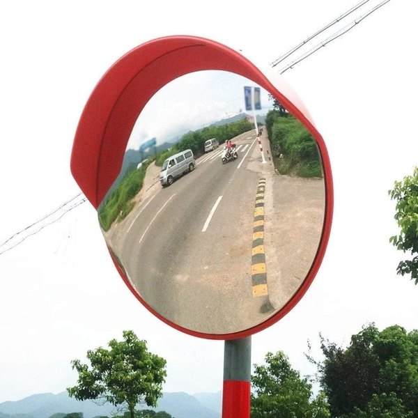 60CM HD Convex Safety Mirror Wide-Angle, Durable Plastic Body for Garage Security