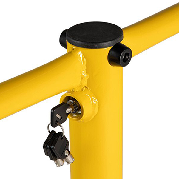 Driveway Fold Down Parking Yellow Heavier Duty Strong & Durable Steel Barrier 