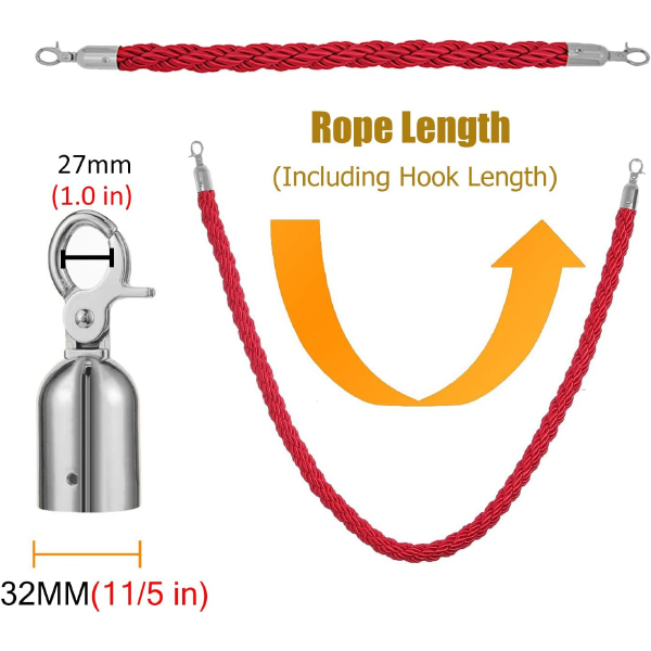 Durable Twisted Barrier Rope for Crowd Control and Queue Management