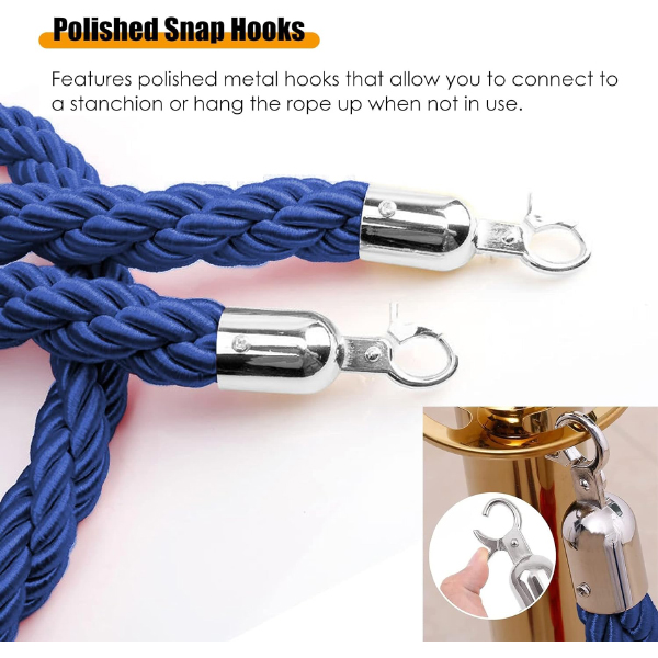 Durable Twisted Barrier Rope for Crowd Control and Queue Management