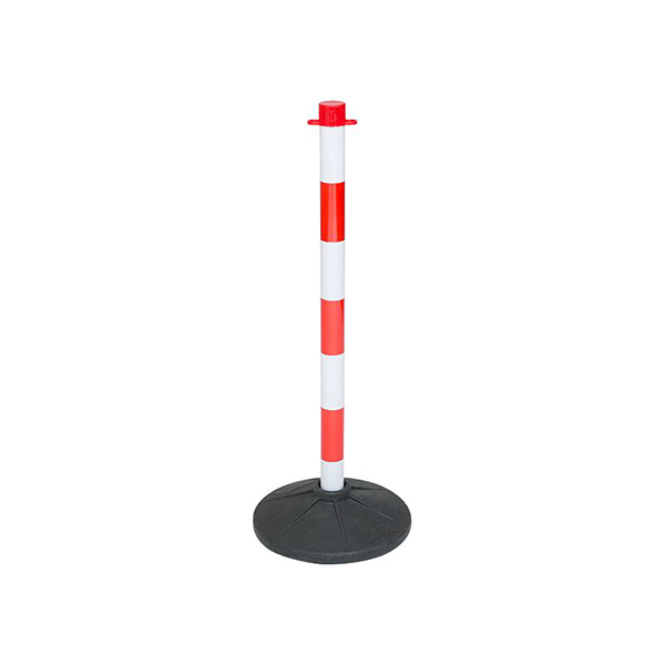 Red & White Link Bollards Durable Corrosion Free Standing Plastic - 6 Posts