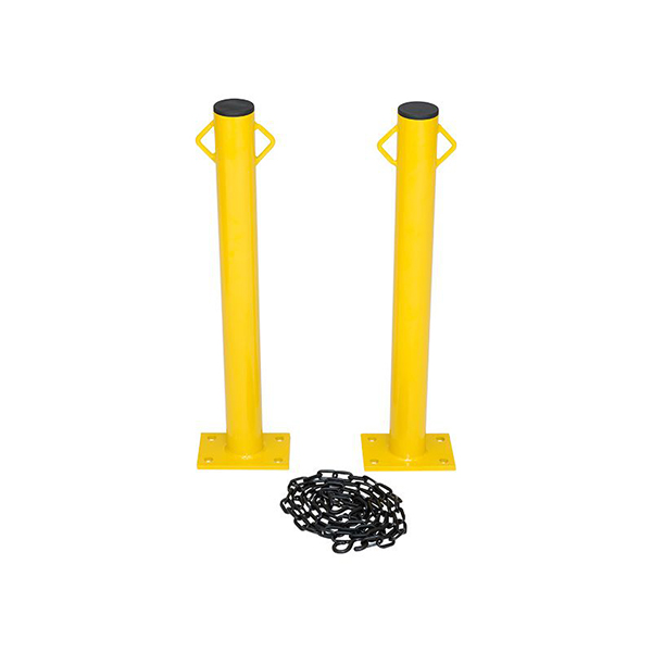 Highly Durable, Rugged & Strong Twin Eyelets Car Park Yellow Security Posts