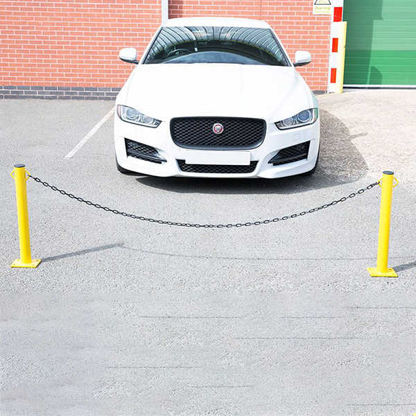 Highly Durable, Rugged & Strong Twin Eyelets Car Park Yellow Security Posts