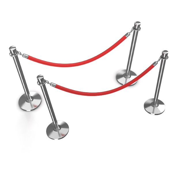 New Luxurious Red Velvet Rope Barrier Posts for Elegant Crowd Control