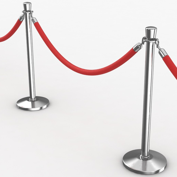 New Luxurious Red Velvet Rope Barrier Posts for Elegant Crowd Control