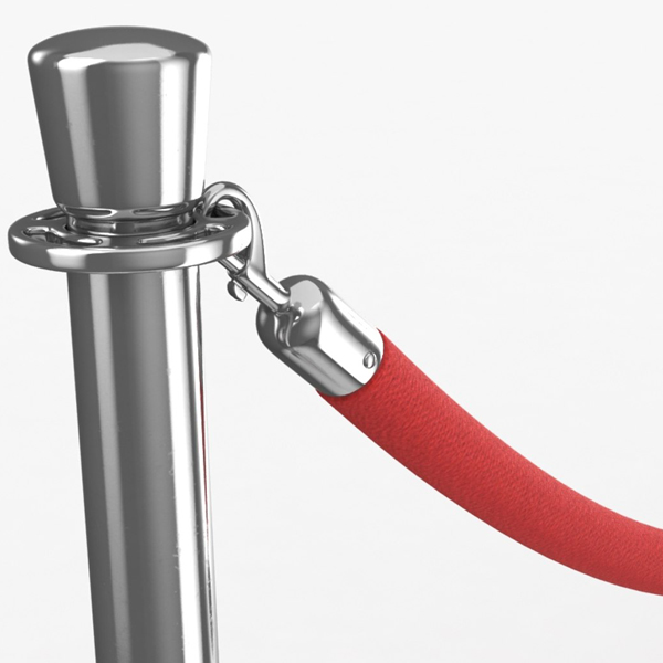 New Luxurious Red Velvet Rope Barrier Posts for Elegant Crowd Control