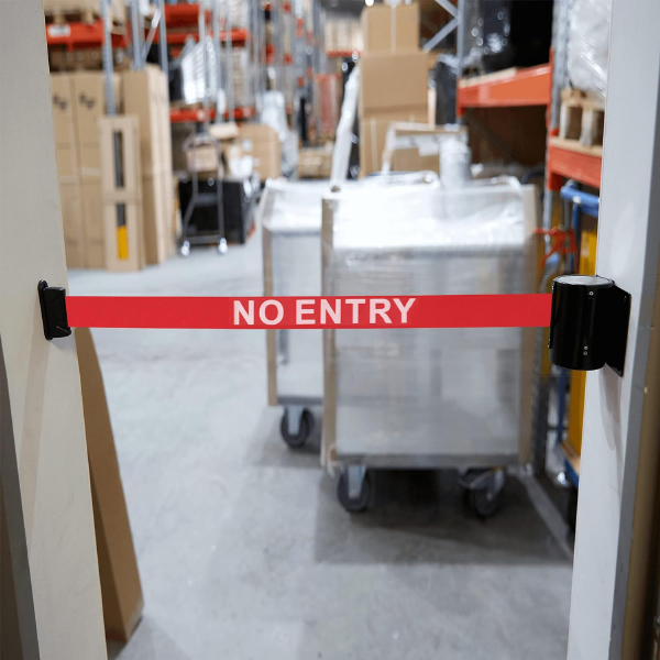 No-Entry Retractable Red Belt Barrier with Safety Brake