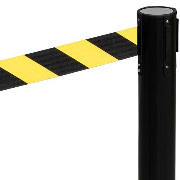 Outdoor Stainless Steel Barrier Posts with Black Belt Rope