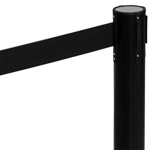 Outdoor Stainless Steel Barrier Posts with Black Belt Rope