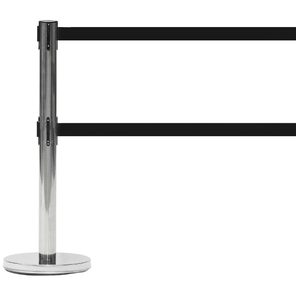 Rectangular Dual Belt Tensile Barrier Post for Effective Crowd Control