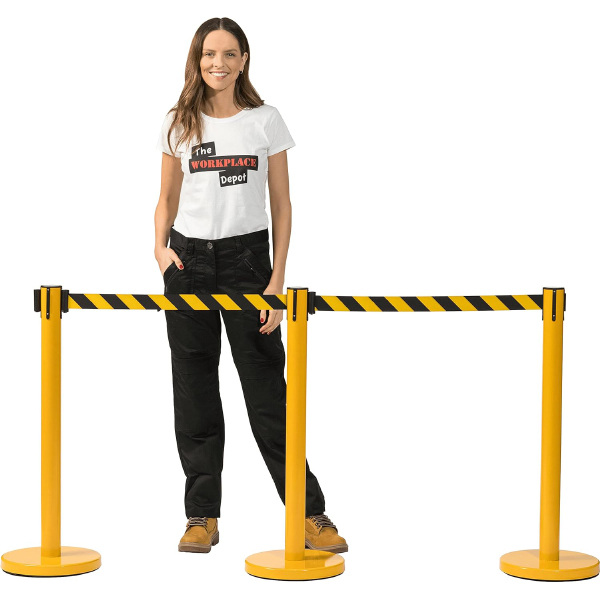 Sturdy & Non-trip Rectangular Pull Out Yellow Barrier 