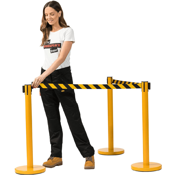 Sturdy & Non-trip Rectangular Pull Out Yellow Barrier 