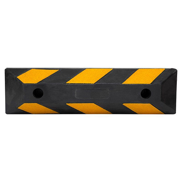 Highly Durable and Strong Rectangular Shape Rubber Parking Wheel Stop - Yellow & Black