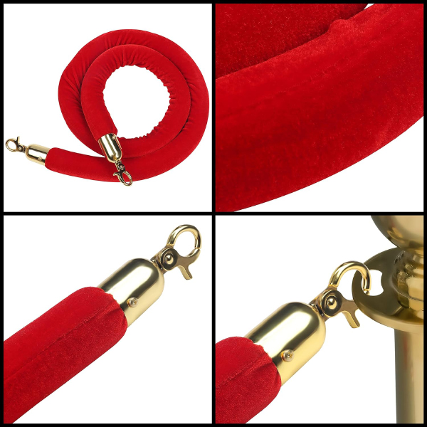 Red Velvet Barrier Ropes Perfect for Cafes, Galleries & Venues