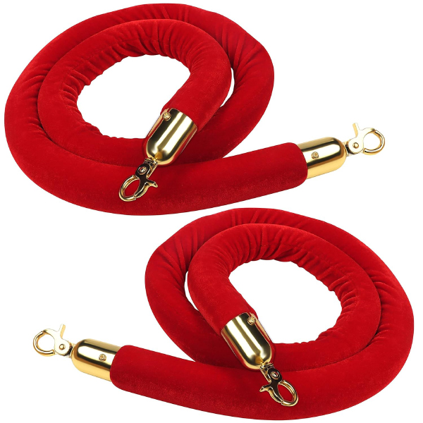 Red Velvet Barrier Ropes Perfect for Cafes, Galleries & Venues