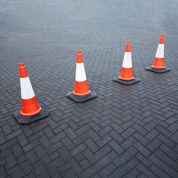 Red/White Flexible Compound Road Safety Cones- Reflective Sleeve