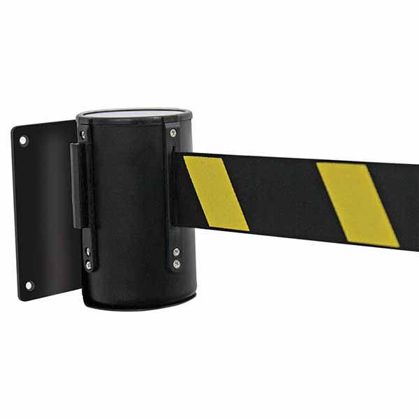 Retractable Black & Yellow High-Visibility Wall Barrier Tape