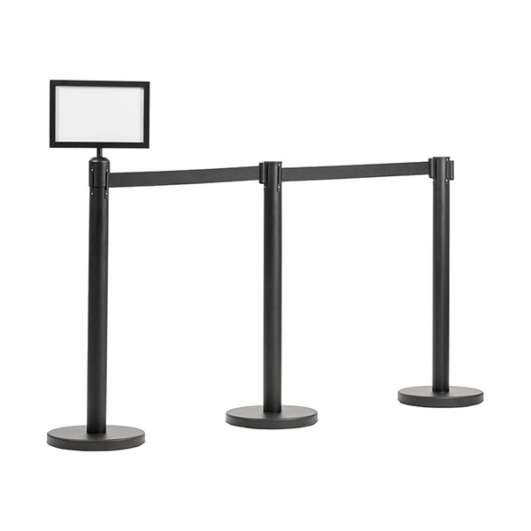 Standard Queue Belt Barrier with Sign Holders for Crowd Management