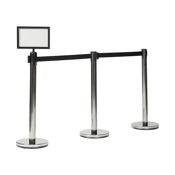 Standard Queue Belt Barrier with Sign Holders for Crowd Management