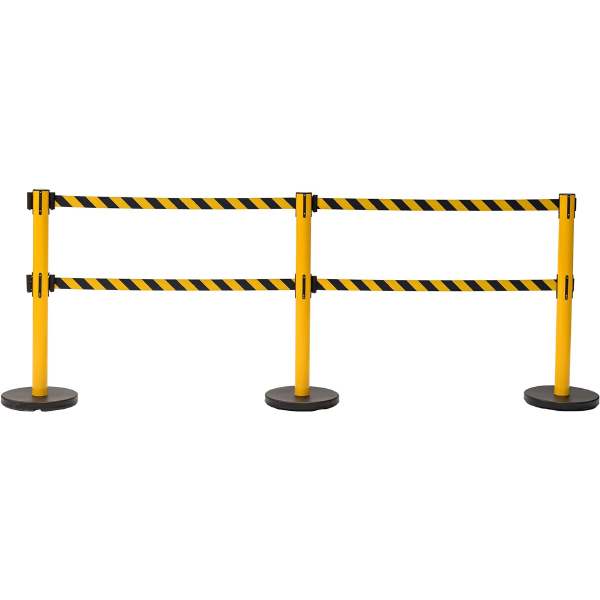 Tensile Double Belt Yellow & Black Highly Portable Barrier