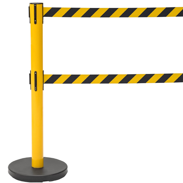 Tensile Double Belt Yellow & Black Highly Portable Barrier