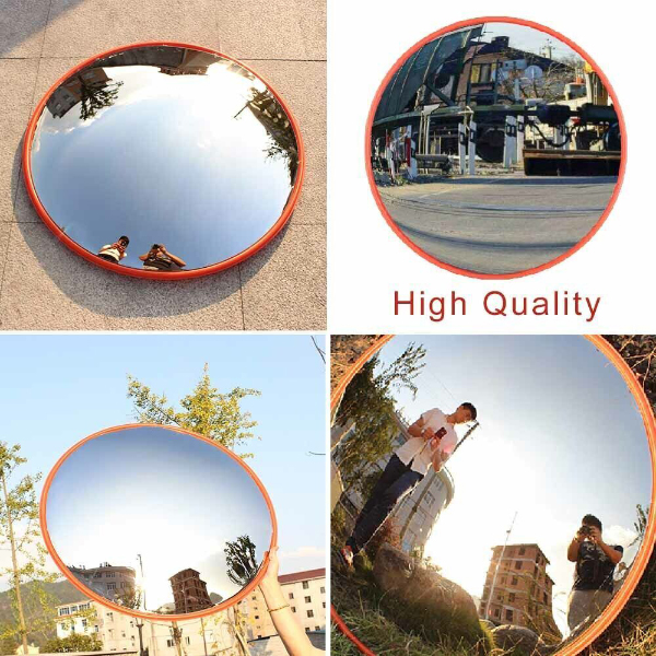 Weatherproof Convex Wide-Angle Mirror for Street Corners, Garages, Parking, and Driveways