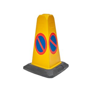 Yellow Triangular No Parking/No Waiting Plastic Cones