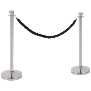  Black Rope Chrome Corrosion-Resistant Barrier Stands