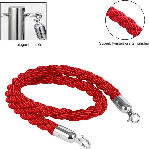 VIP Twisted Barrier Ropes Ideal for Bars & Exhibitions 