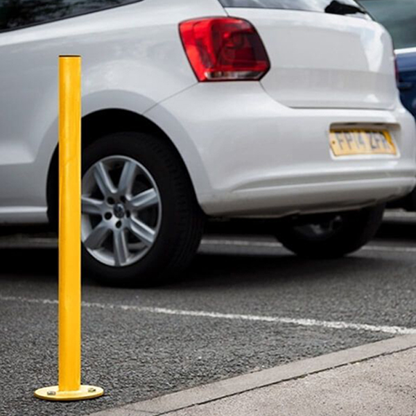 Yellow Fixed Corrosion-Proof Parking Security Post Barrier