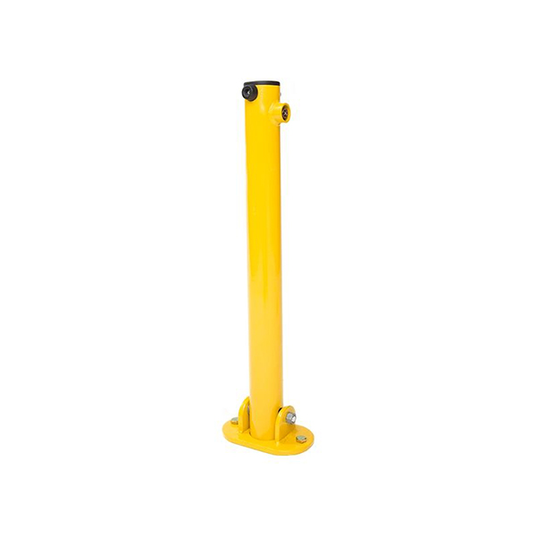 Yellow Fold Down Driveway Security Post Barrier with Fixing Bolts and Two Lock Keys